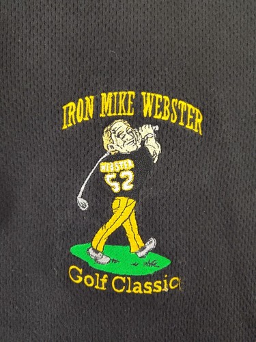 Iron Mike Webster Golf Classic Pittsburgh Steelers UW Badgers Vtg Polo Shirt 2XL - Picture 5 of 7
