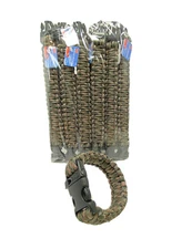 Paracord Bracelet Green Camouflage Cobra Camo 9"  Whistle Survival 16 Pack