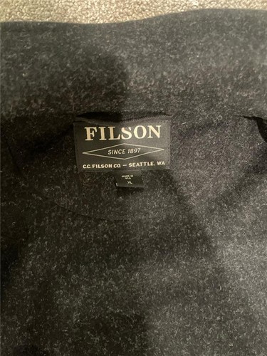 FILSON Mackinaw Wool Field Jacket XL Charcoal Men's USA Made Zip Up - Picture 6 of 7