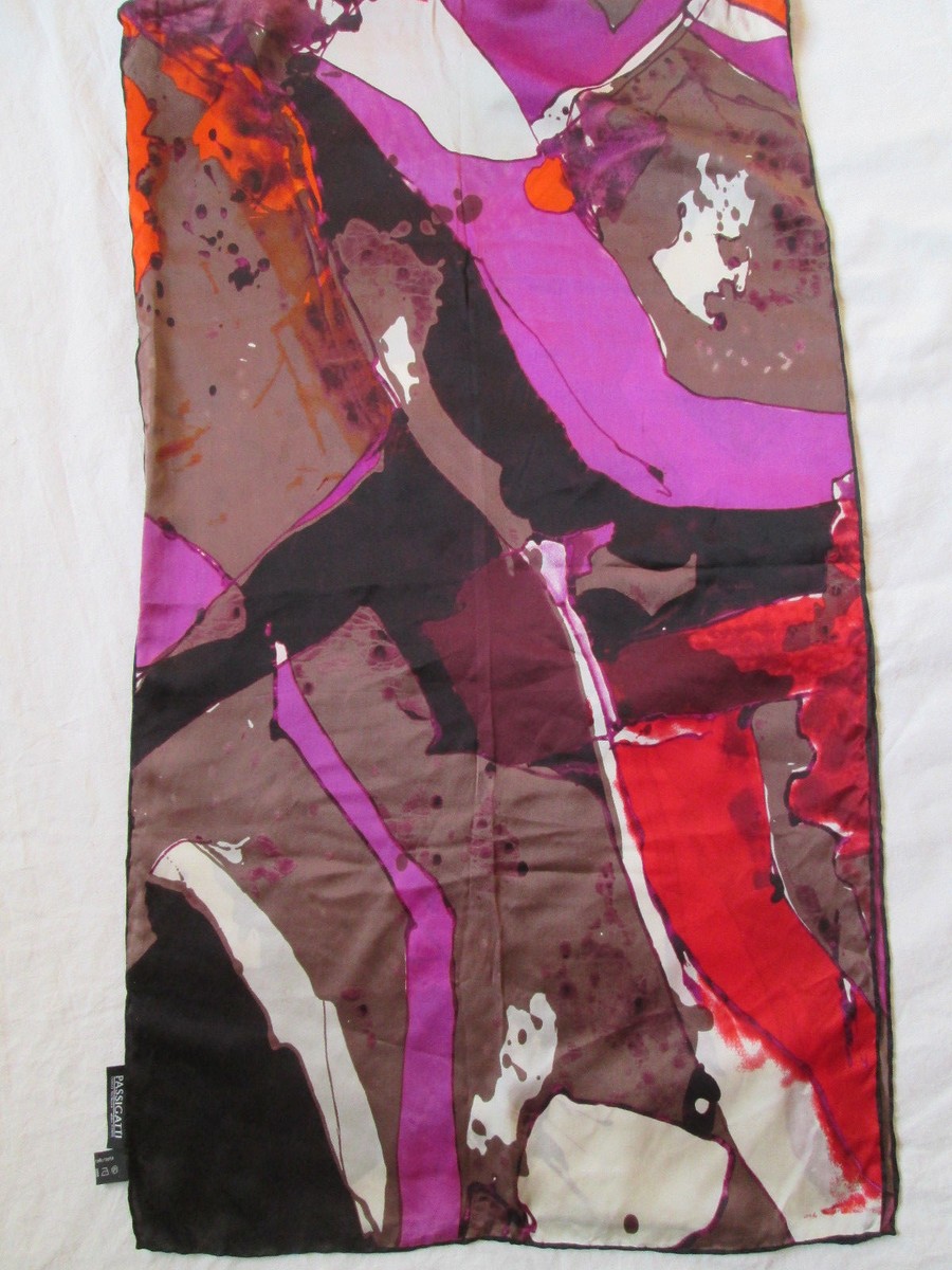 Foulard En Soie Haute Qualité PASSIGATTI - Vintage - Multicouleur - 55x50 Cm - Occasion Très Bon état