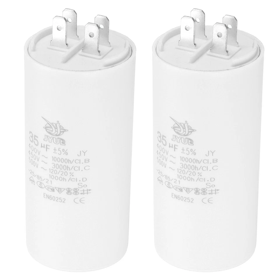 UXCELL CBB60 35uf 2Stk Laufen Kondensator AC450V 4 Pins 50/60Hz Doppel Einsatz Zylinde