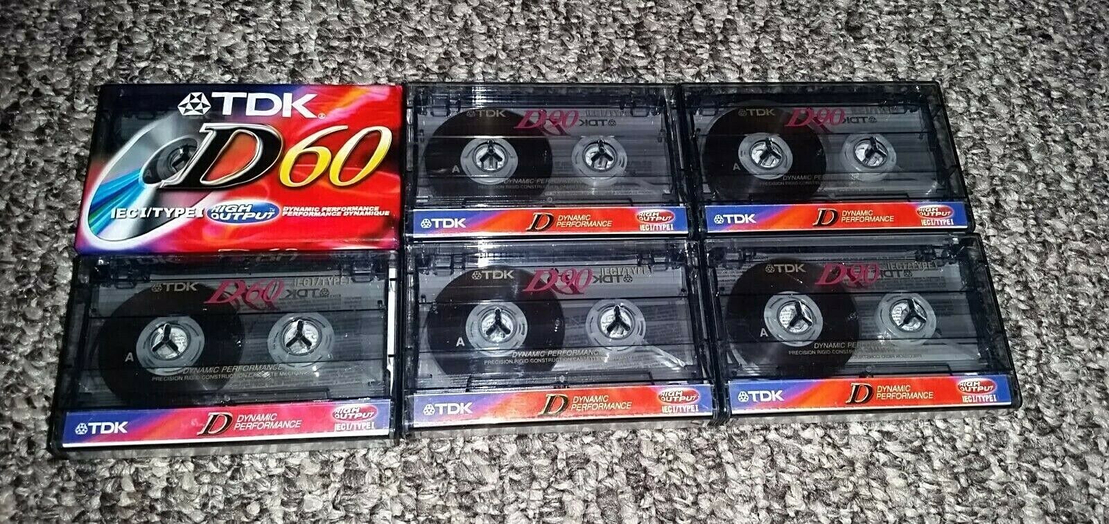 1 Sealed TDK Popular shop is the Max 69% OFF lowest price challenge D60 and 5 Never D90 Music Used Audio Cassette Tape Tapes