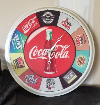 Vtg CLOCK Steak N Shake Serving Tray - Coca Cola Sprite Barq's Hi-C Surge Coke 