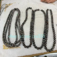 Natural yooperlite bead necklace can glow under fluorescent light 18"