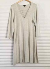 Torrid Lattice Skater Sweater Dress Size 3 3/4 Sleeves Heathered Beige