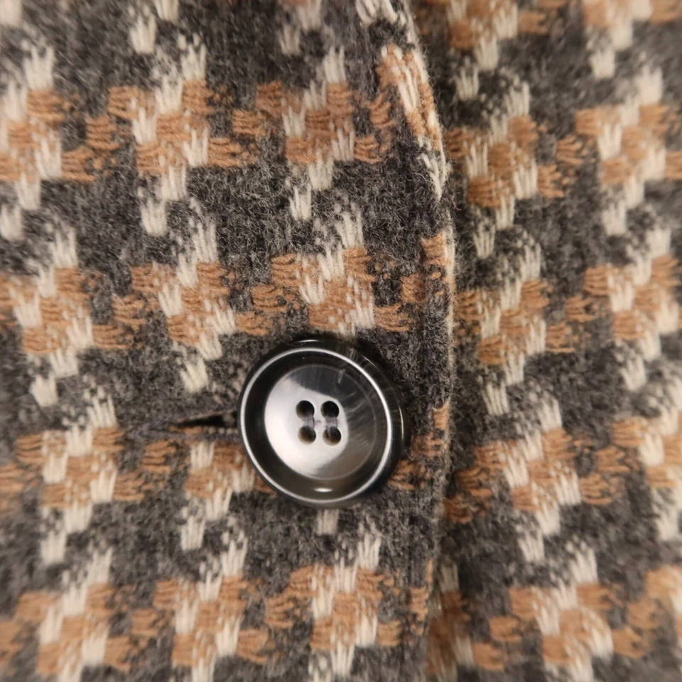 Chaqueta de tweed de colección para mujer 16 marrón pata de gallo 100 % lana Blazer hecha en EE. UU. Foto 4 de 4