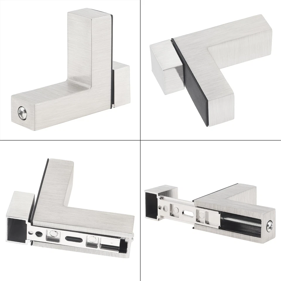 Paquete de 2 soportes de estante de vidrio de níquel cepillado ajustable estante flotante Ho... - Imagen 3 de 4