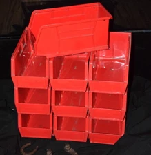 U-LINE (10 PK ) LARGE 11" x 5"x5"PLASTIC STORAGE SMALL PARTS CONTAINER STACKABLE