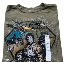 Star Wars Youth Green T Shirt Size XL Luke Skywalker Darth Vader Spaceships NWT