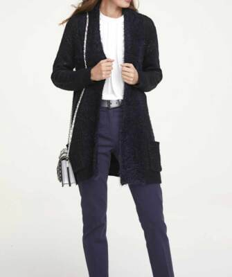 HEINE Damen Strickjacke mit Pailletten, nachtblau