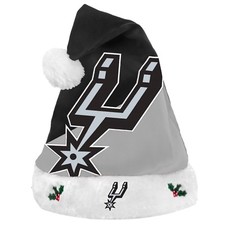 San Antonio Spurs Team Big Logo Holiday Plush Santa Hat Christmas New! SH18