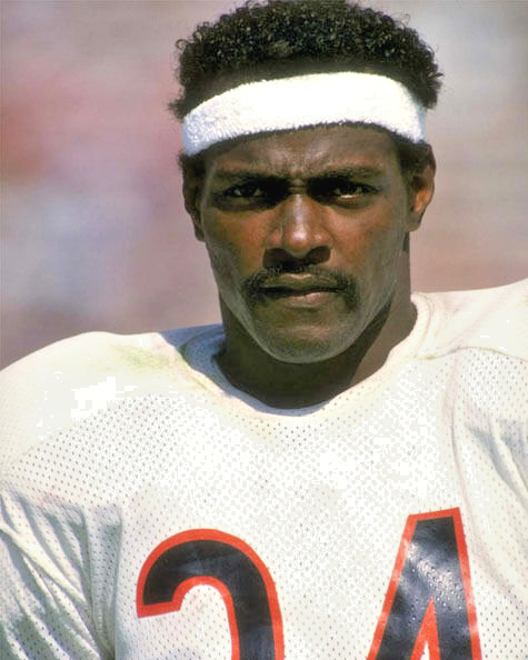 Affiche Vintage Walter Payton Chicago Bears 23x17 Pouces - Officiellement Licenciée NFL - Portez La Balle Pour La Sécurité