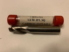 1/2"Solid Carbide 2 Fl Single End Endmill Square End ,Bright Finish, Made In USA