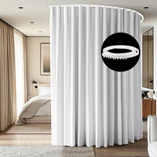 Extra Wide Blackout Curtain Track Set with White Drape for Room Divider, 10x9ft