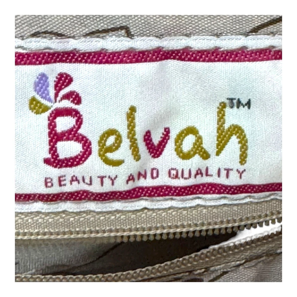 Belvah Paisley Print Crossbody Quilted Bag Purse Navy Blue Yellow Medium - Image 4 of 4