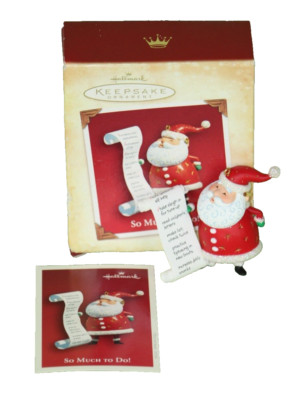 Hallmark Keepsake Ornament So Much To Do Santa Christmas List 2004 FREE SHIP
