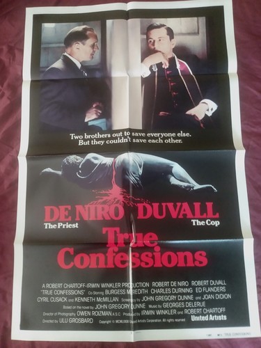 True Confessions Original 27x41 One Sheet 1981 Robert DeNiro & Robert Duvall