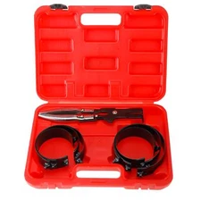 Piston Ring Compressor Tool Kit Cylinder Installer Remover Pliers Set & 6 Bands