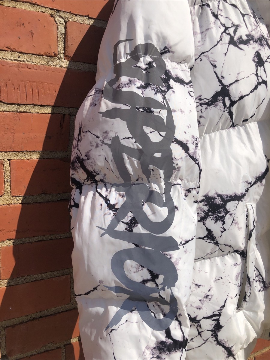 ADDICT OF THE TRIP MINDS LETTER Parka白-S Mens Down Coat Bibi Bros Sz L Reversible Puffer Removable