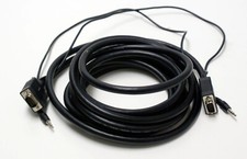 VGA Computer Audio Cable Black 15 Feet AWM 2919 30v Low Voltage
