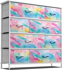 Sorbus Dresser with 8 Drawers Storage Chest for Kid’s Steel Frame Wood Top