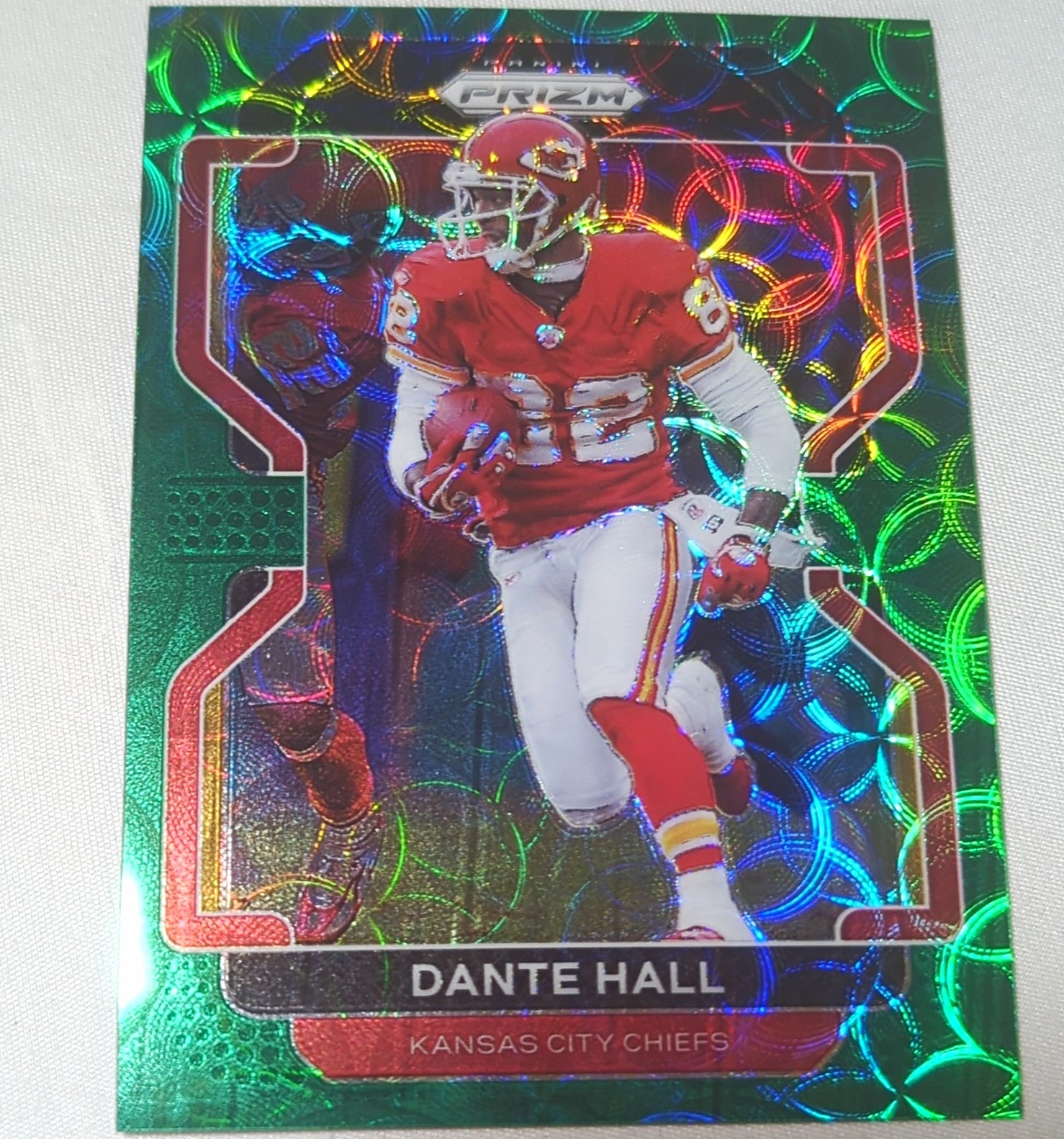 Panini 2021 Prizm Dante Hall #197 Chiefs Green Scope Prizm Serial #/75