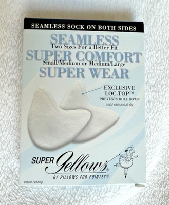 Super Gellows Pointe Shoe Toe Pads by Pillows for Pointes. NIB Size S/M.