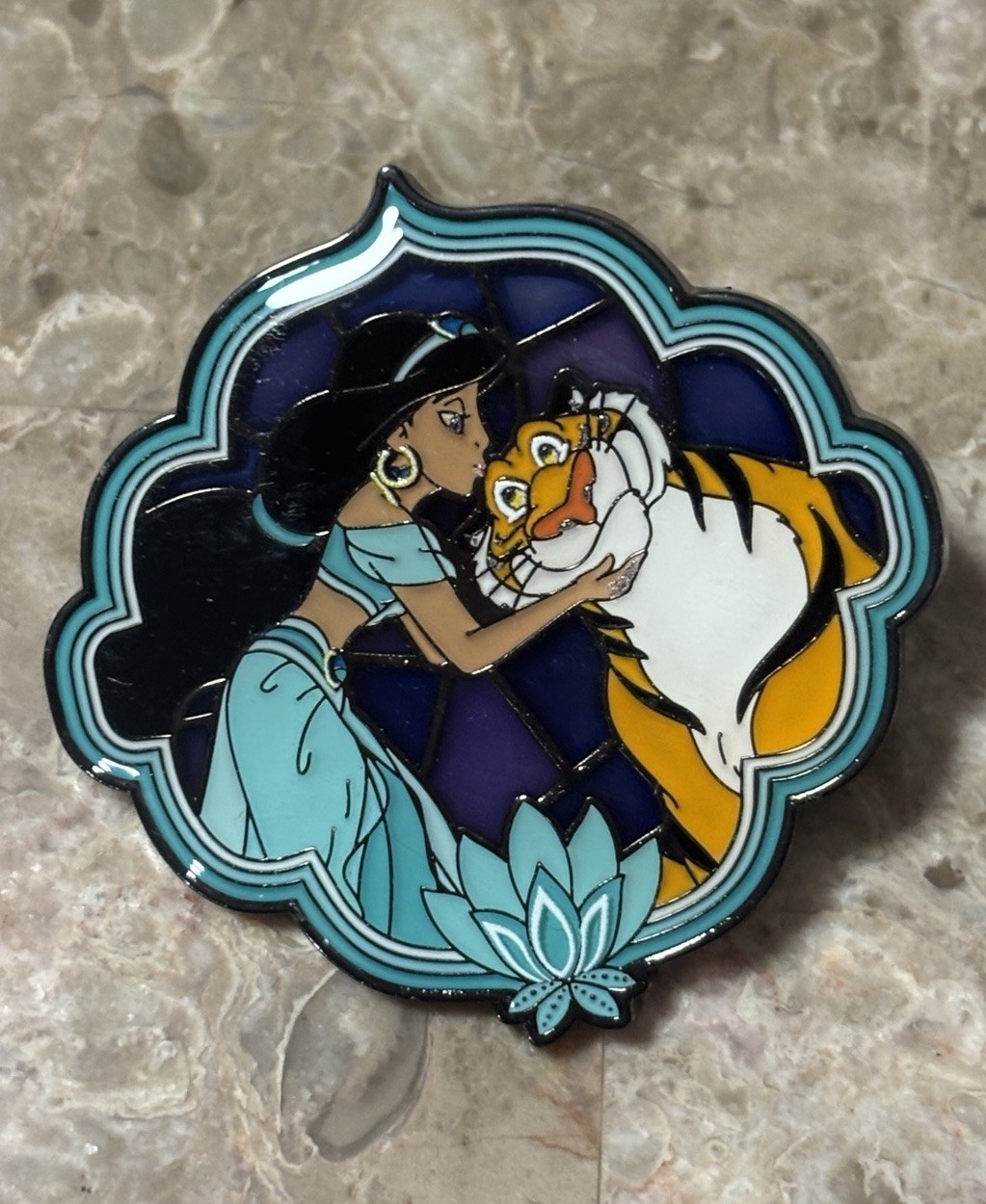 Disney Trading Pin Princess Sidekick Stained Glass Jasmine Loungefly Rajah