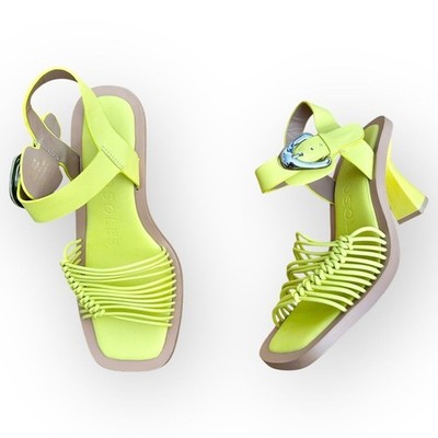 Aerosoles Crew Buckle Strap Kitten Heel Size 7.5 New Green Sheen