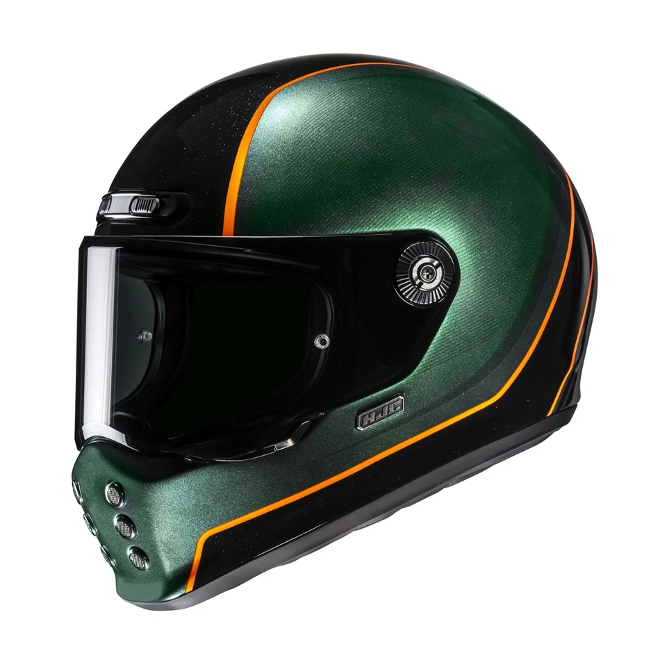HJC V10 Hodu MC-47 Retro Motorrad Helm grün 58/59-L klassisch helmet - Bild 1 von 1