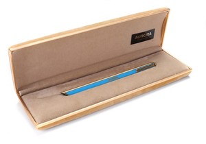 Vintage Aurora Thesi Ballpoint Rare Blue & Gold Designer Marco Zanuso MoMa