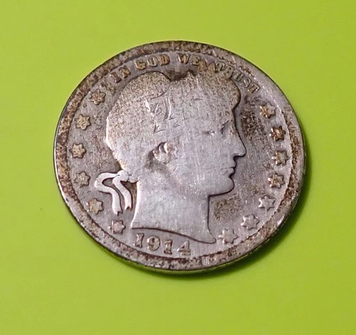 1914-D Barber Quarter  -   Good - 90% Silver # 1255