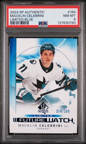 Macklin Celebrini [Blue] #184 2024 SP Authentic card