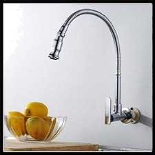 Kitchen Sink Faucets 360  Swivel Single Handle Wall-Mounted Kitchen Faucet