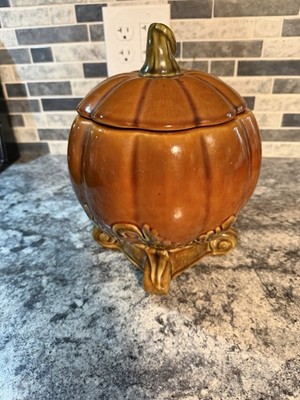 Vintage Ceramic Pumpkin Cookie/Planter Jar - Home Interiors