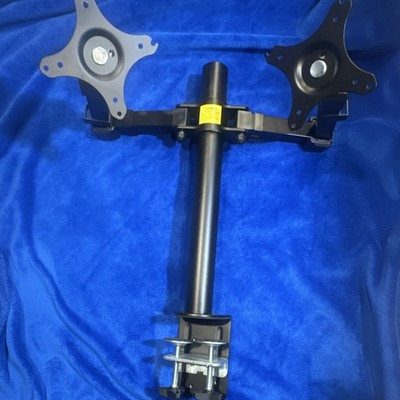 Dual Monitor Desk Mount Black Tilt & Rotate VESA 75x75 100x100 Universal