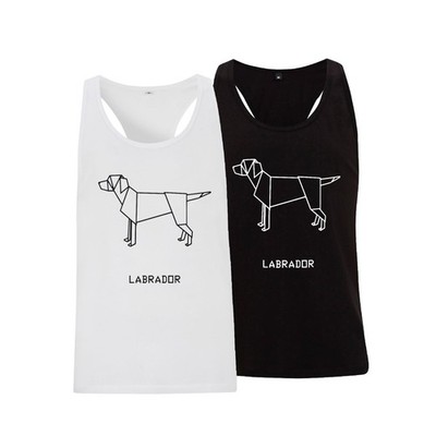 Labrador Origami Womens Tank Top - Cotton Racerback Tank Top - Fitness Gym