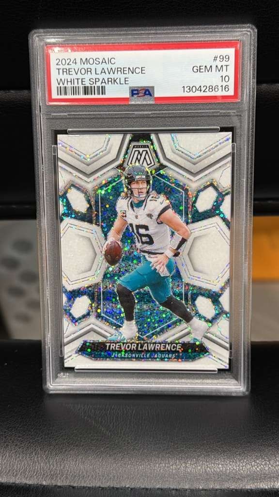 2024 Panini Mosaic Trevor Lawrence White Sparkle Prizm #99 Jaguars SSP PSA 10
