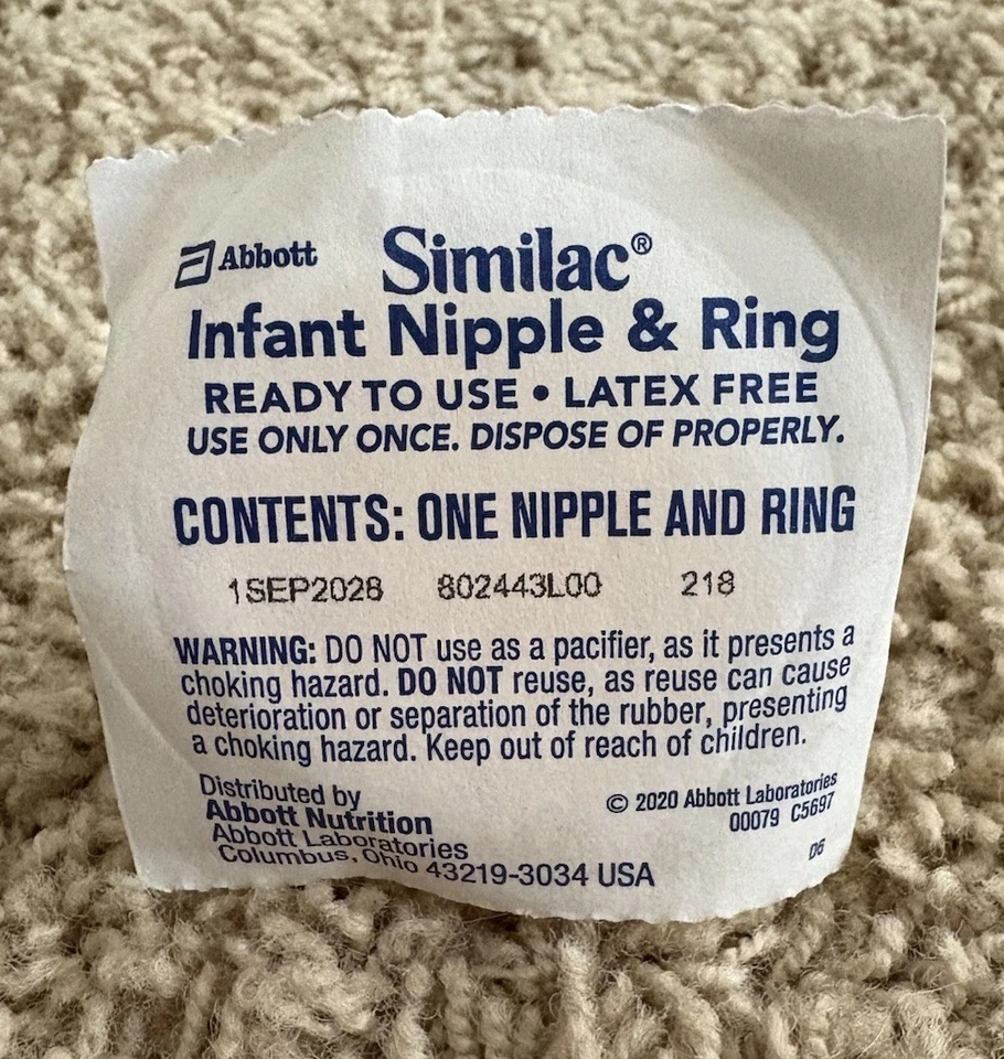 ¡NUEVO! Paquete de 37 pezones y anillos Similac INFANT gratis de látex caduca 1/09/2028 Foto 3 de 4