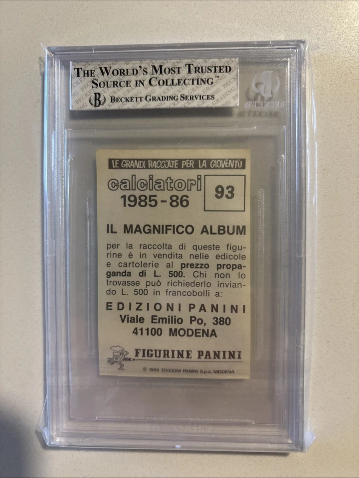Fútbol Panini Calciatori 1985 #93 Roberto Baggio novato radiocontrol Beckett 6 Fiorentina Foto 2 de 2