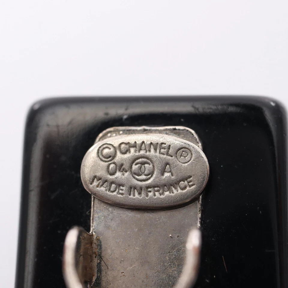 CHANEL CC Logo Valletta Barrette Hairclip Plastic Rhinestone Black Pink Women - Image 3 of 4