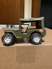Tiny Tonka Army Jeep Pressed Steel 6.5 1970 s