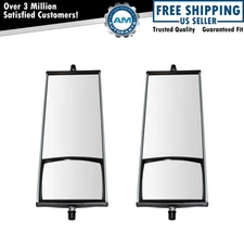 16" x 6.5" Aluminum West Coast Mirror Pair w/ Convex Glass for HD Semi Truck
