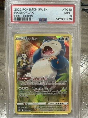 Snorlax TG10/TG30 Swsh11: Lost Origin Trainer Gallery Holo PSA 9 Mint
