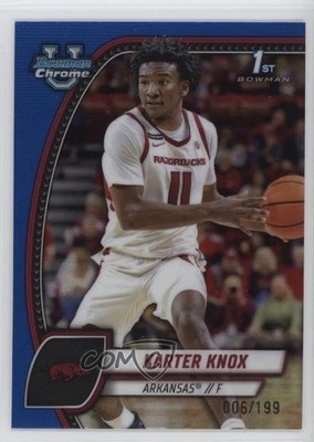 2024-25 Bowman U Chrome Blue Refractor 6/199 Karter Knox #41 y2j