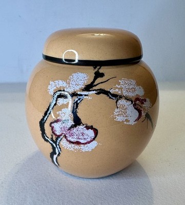 Carlton Ware KLEINES Ingwerglas mit Deckel Art Deco Chinoiserie orientalisches Blumenmuster