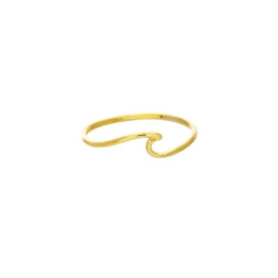 Schlichter glänzender Wellenring echt massiv 14K Gelbgold