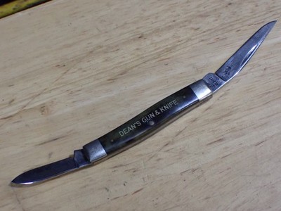 Case XX 9 Dot 2 Blade Pocket Knife Appaloosa Bone Ad Dean's Gun Knife Good Used