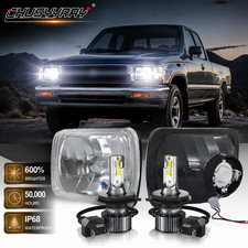 Fit Pontiac Firebird 1982-1990 Pair 7x6 Inch Led Headlights Hilo Sealed Beam