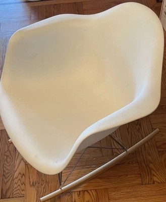 Wholesale Interiors Herman Miller Eames Molded White Plastic Armchair  Rocker